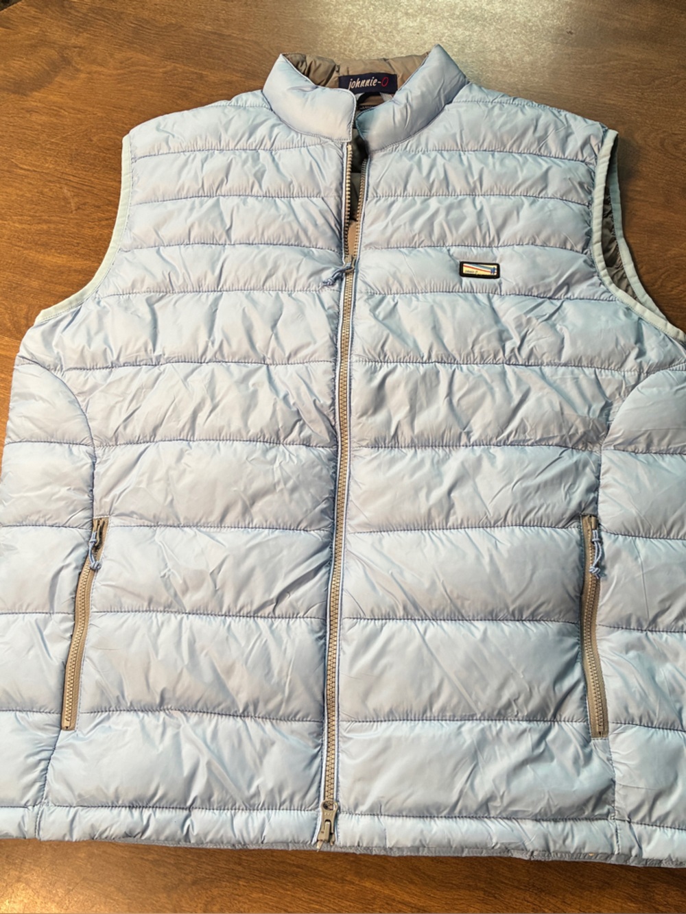 Johnnie-O Men's Large Gulf Blue Hudson Puffer Full Zip Vest